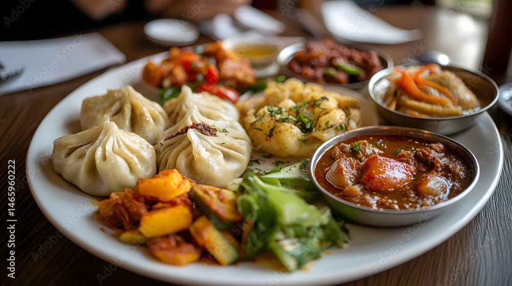 Traditional Nepalese Cuisine A beautifully arranged Traditional Nepalese Cuisine A beautifully arranged