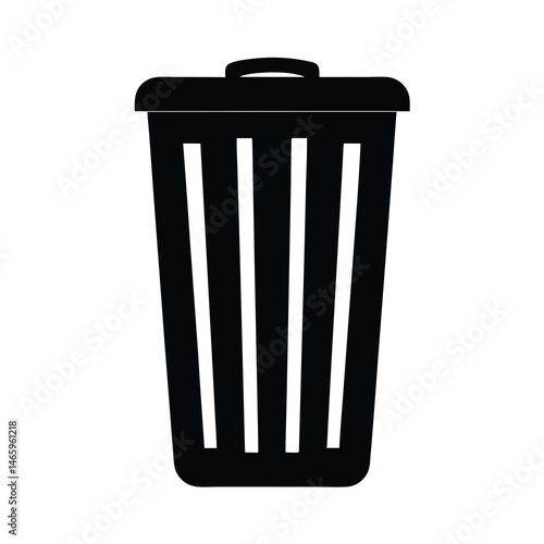 trash bin vector silhouette icon - ideal for business, office, or remote work graphics.
