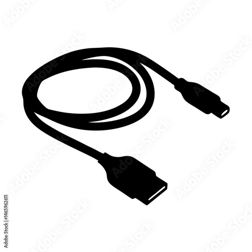 hdmi cable vector silhouette icon - ideal for business, office, or remote work graphics.