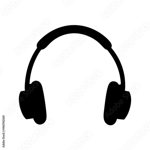 headphones vector silhouette icon - ideal for business, office, or remote work graphics.