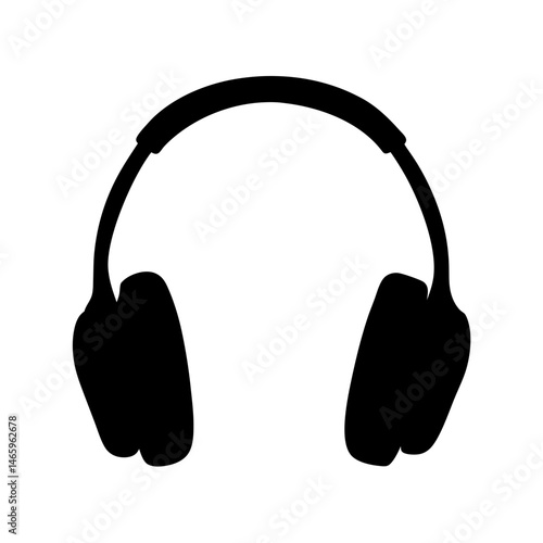 headphones vector silhouette icon - ideal for business, office, or remote work graphics.
