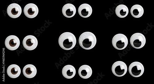 Googly Eyes on Black Background