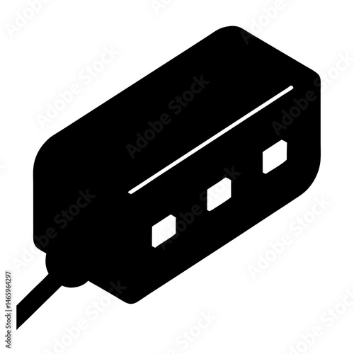 usb hub vector silhouette icon - ideal for business, office, or remote work graphics.