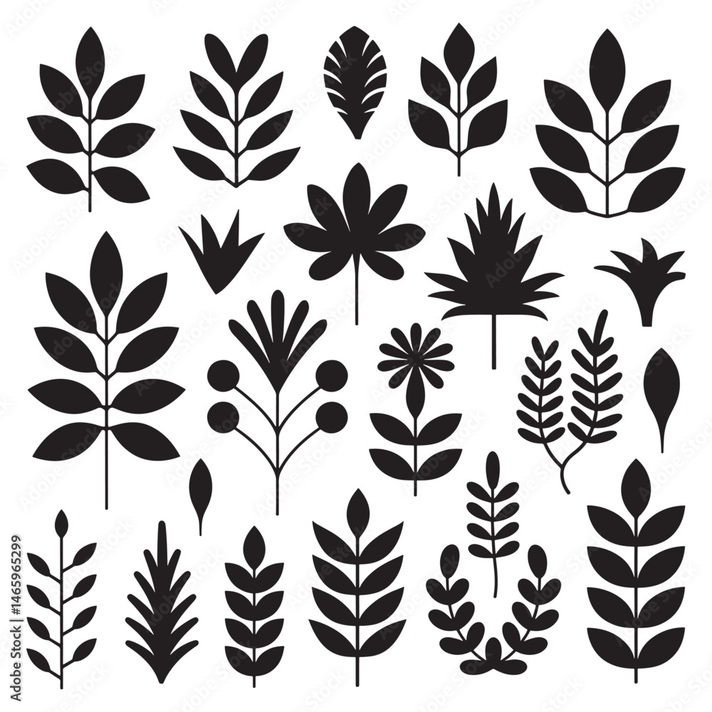Autumn leaves Silhouette Vector Autumn leaves Silhouette Vector