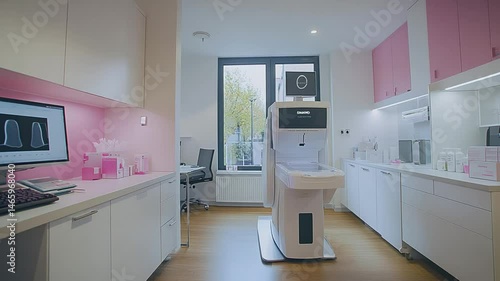 State-of-the-art breast cancer screening machine and diagnostics in modern clinic