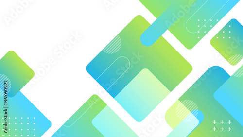 Abstract design with blue and green geometric shapes suitable for backgrounds, posters, brochures, and digital art projects. Vibrant colors pop.