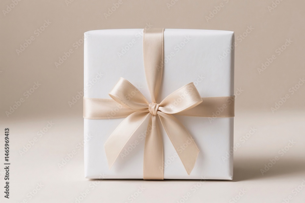 A beautifully wrapped gift with a delicate bow A beautifully wrapped gift with a delicate bow