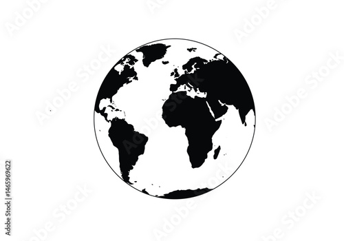 Earth silhouette. This image shows a silhouette of a rower in a boat, paddling with an oar. Vector clipart illustration design.