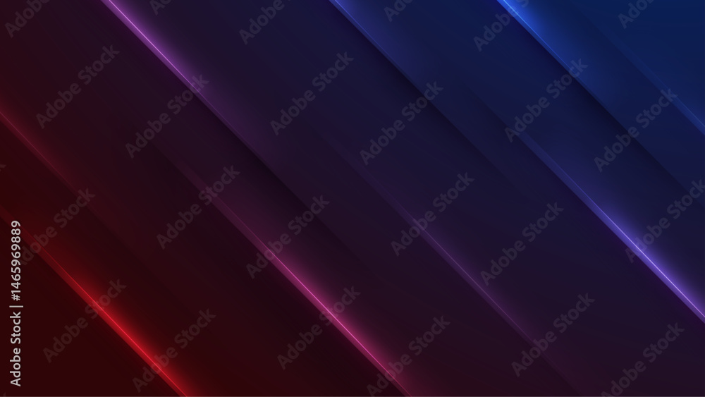 Fototapeta premium Dark blue and red background with glowing lines perfect for tech, abstract, and futuristic design projects, presentations, and digital artwork.