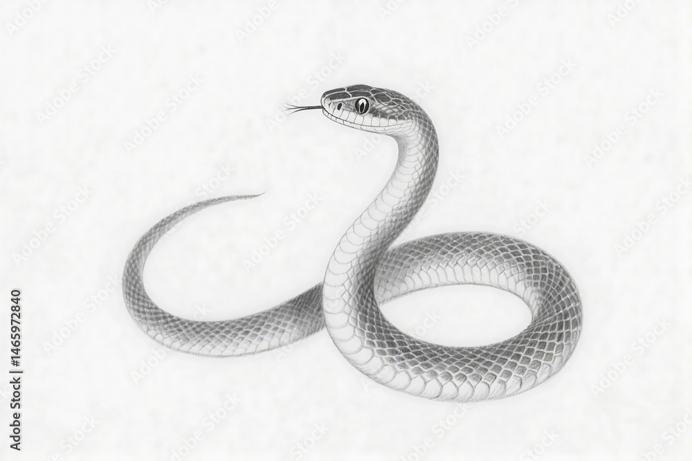 Obraz premium Anaconda snake detailed pencil drawing, perfect for wildlife publications, educational materials, tshirts, and naturethemed designs. Powerful and captivating.