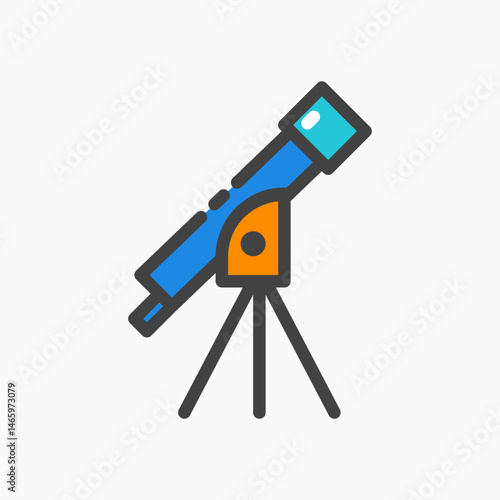 Design Illustration graphic of Telescope icon with colored outline style. Suitable for UI, mobile design, web design, etc.