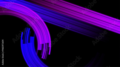 Digital abstract art piece with purple and blue lines ideal for modern web design backgrounds or minimalist art prints.