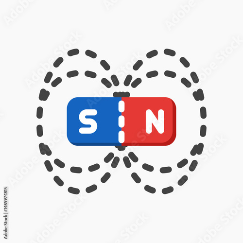 Design Illustration graphic of Magnetic Field icon with flat style. Suitable for UI, mobile design, web design, etc.