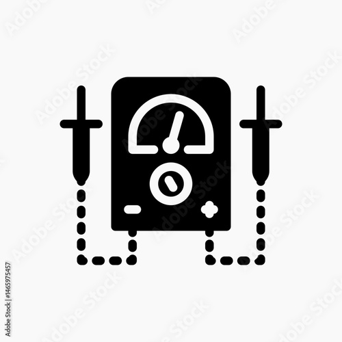Design Illustration graphic of Voltage Meter icon with glyph style. Suitable for UI, mobile design, web design, etc.