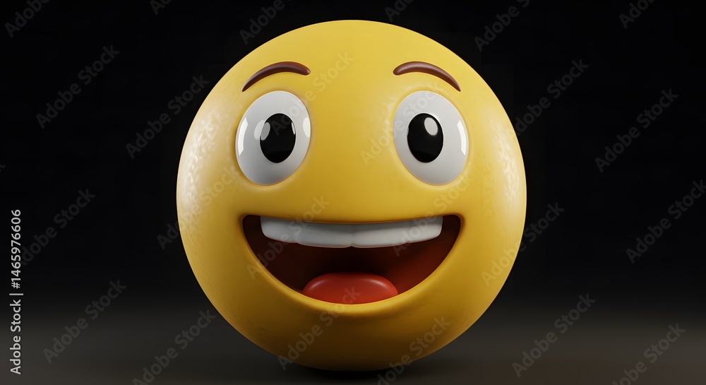 Fototapeta premium Happy Emoji Character with Smiling Expression