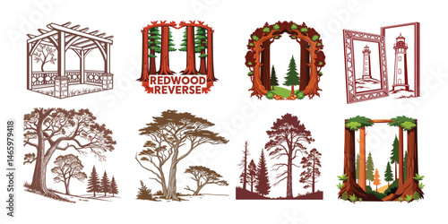 Redwood Reverie Frames set -Tree – Handcrafted Tree-Shaped Redwood Photo Frame for Rustic Wall Decor and Nature-Inspired Interiors, tree shaped photo frame, redwood photo frame, rustic tree frame.