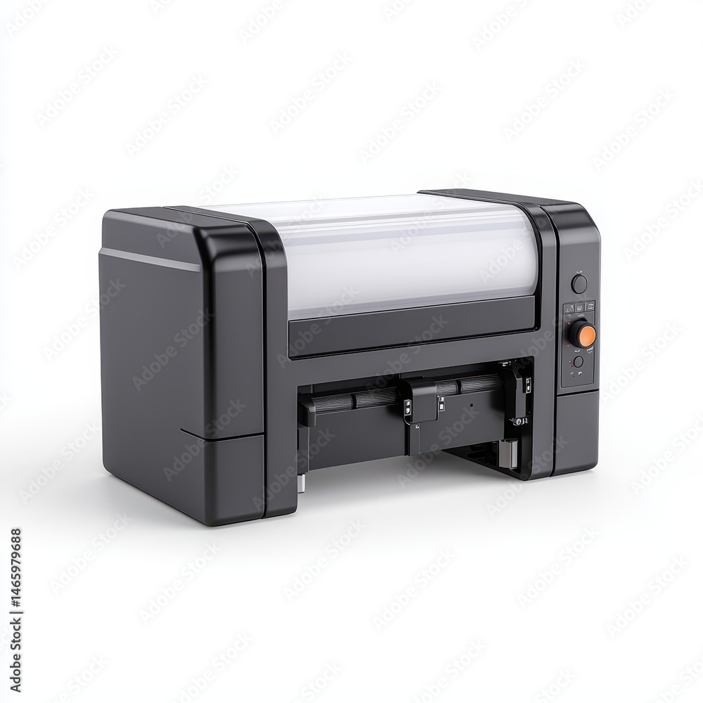 Modern Black Desktop Printer for Office and Home Use Displayed Modern Black Desktop Printer for Office and Home Use Displayed