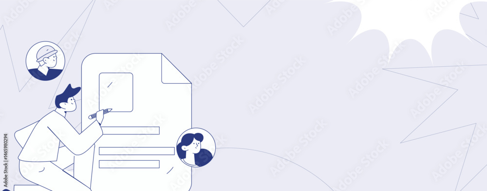 Obraz premium Personnel doing job interview flat vector concept operation hand drawn illustration 