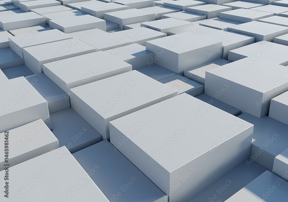 Fototapeta premium Abstract White Cube Pattern, 3D Render