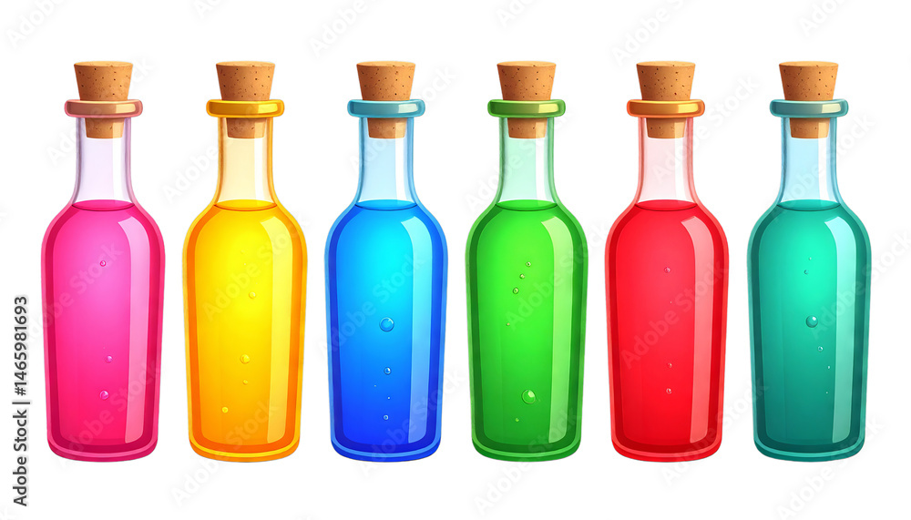 colorful glass bottles isolated colorful glass bottles isolated