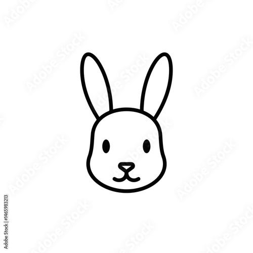 Minimalist Rabbit Head Icon - Clean Vector Illustration