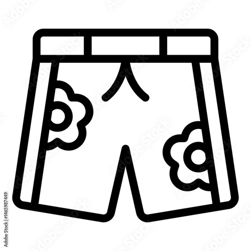 beachwear shorts outline icon for hawaii summer vacation