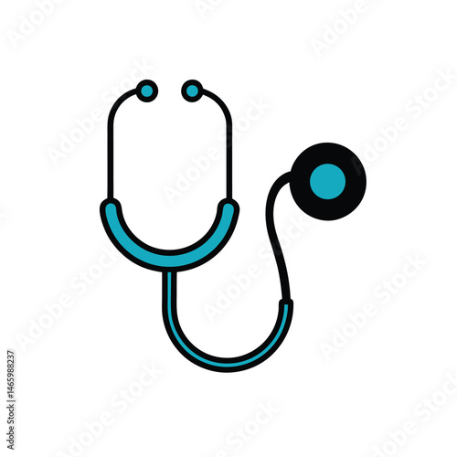 Doctor (physician) stethoscope medical device flat icon