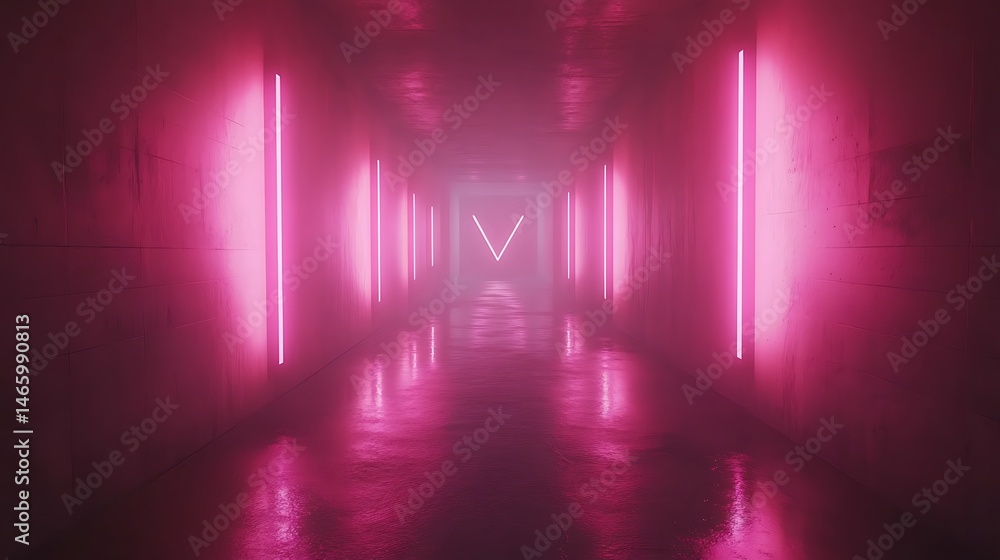 Futuristic neon corridor Futuristic neon corridor