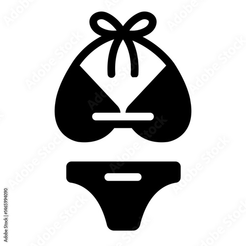 two piece bikini glyph icon for beach summer wear