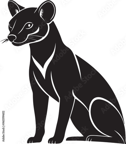 `fosa vector  illustration in black and white 