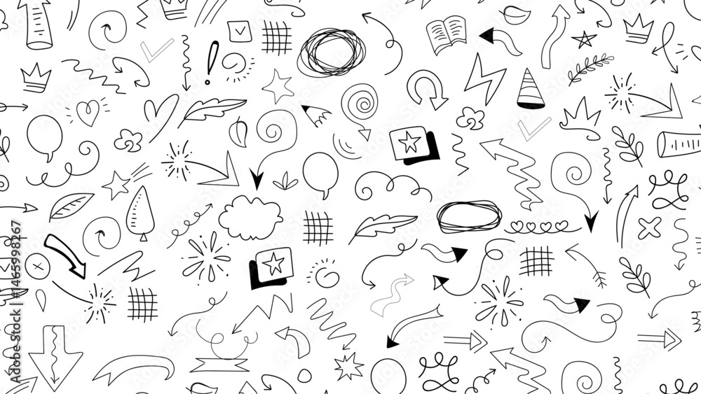 Vector hand drawn set of calligraphic elements. vector illustration. Vector hand drawn set of calligraphic elements. vector illustration.