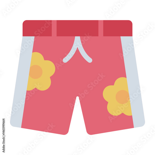 beachwear shorts flat icon for hawaii summer vacation