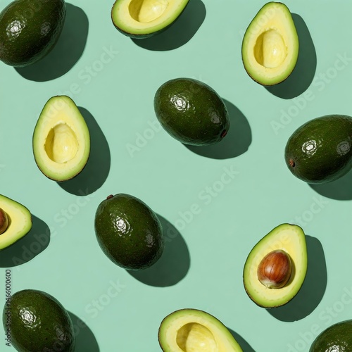 seamless pattern of avocado