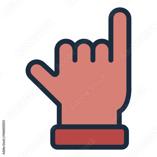 gesture shaka filled line icon for hawaii greeting style
