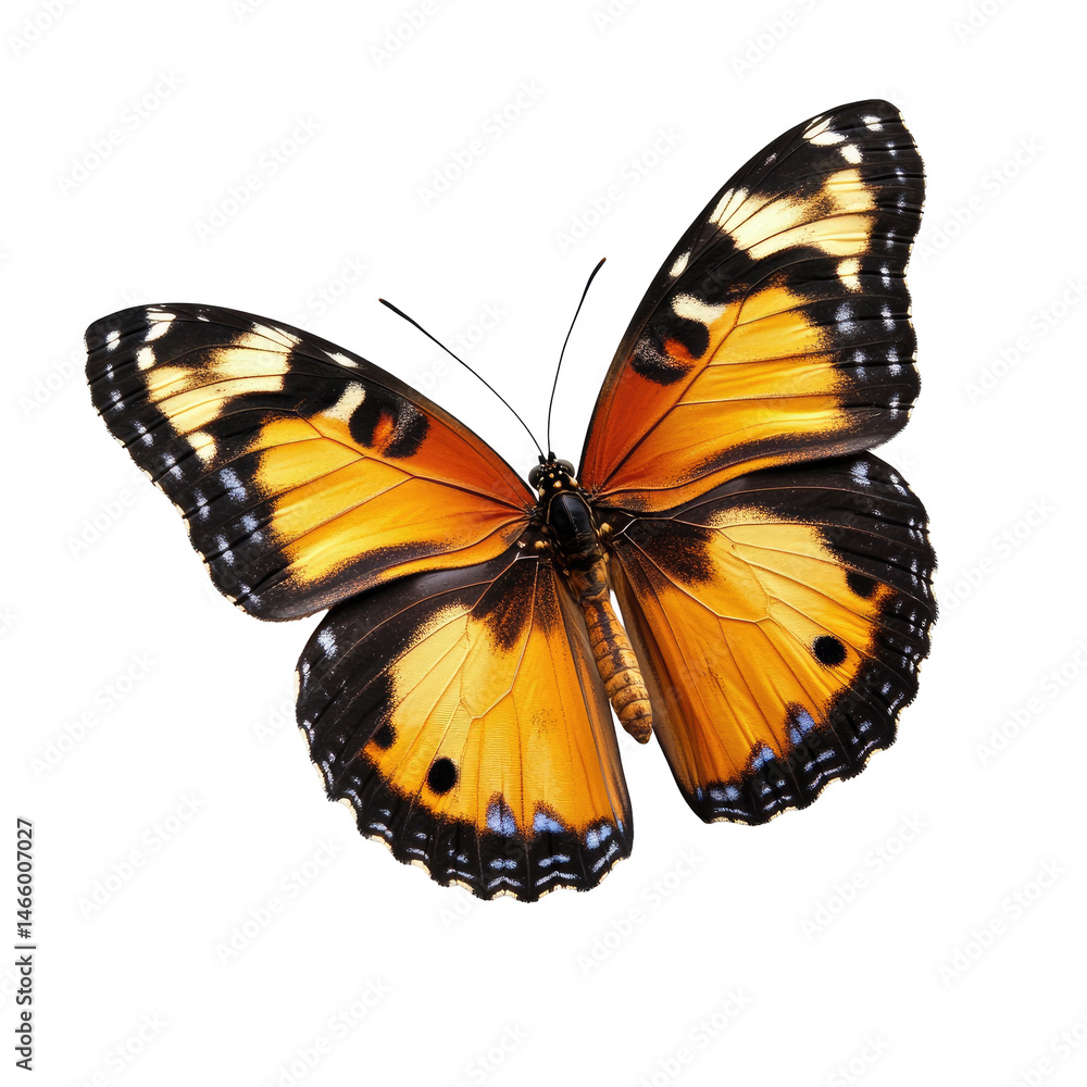 Fototapeta premium Vibrant orange and black butterfly