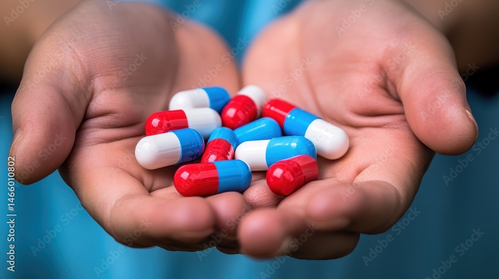 Hands holding pills Hands holding pills