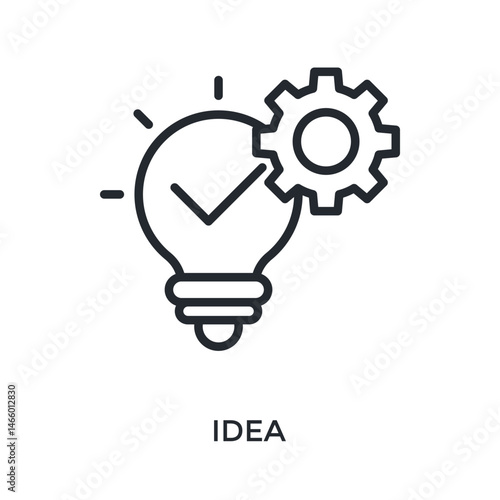 Idea Icon Outline Style. Vector Illustration For Graphic Design