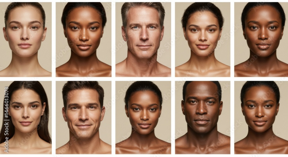 Diverse Portraits of Adults with Various Skin Tones Diverse Portraits of Adults with Various Skin Tones
