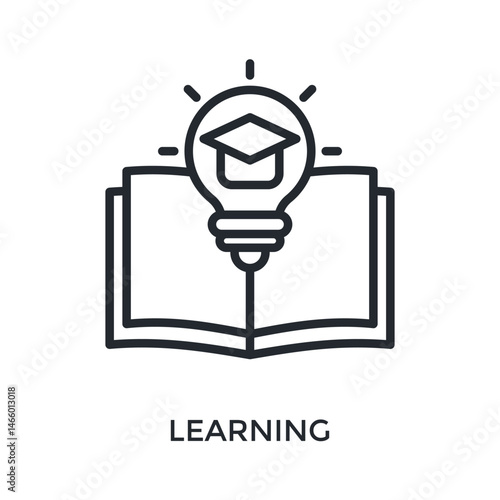 Learning Icon Outline Style. Vector Illustration For Graphic Design