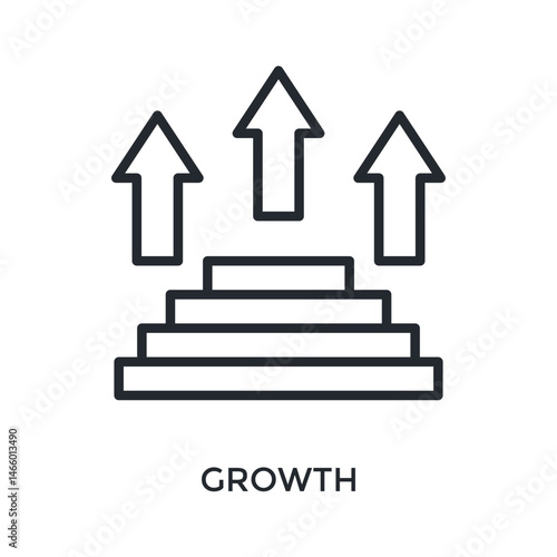 Growth Icon Outline Style. Vector Illustration For Graphic Design