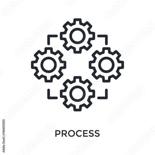 Process Icon Outline Style. Vector Illustration For Graphic Design
