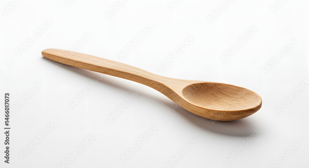 Simple Wooden Spoon on White Background Simple Wooden Spoon on White Background