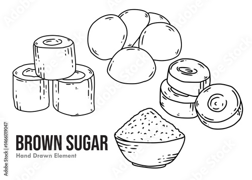 set of different sweets Brown sugar 