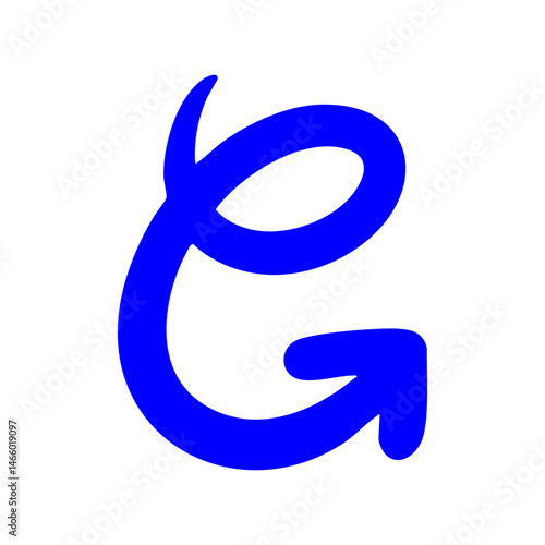 blue curly arrow ornament