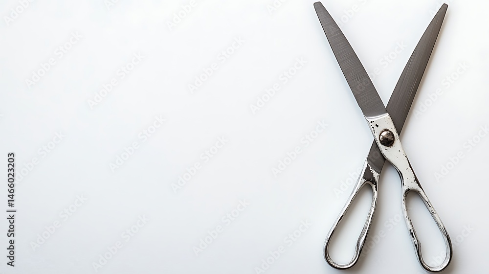 Open metal scissors on white background Open metal scissors on white background