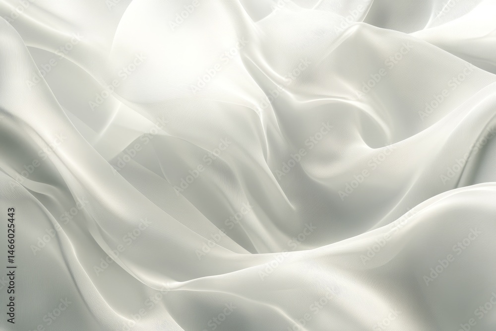 Fototapeta premium Close-up view of flowing, sheer, white fabric.