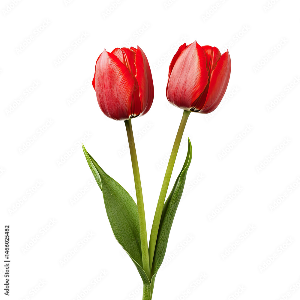 Fototapeta premium Two vibrant red tulips