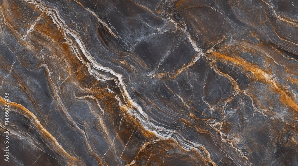 Natural brown marble stone texture background for interior surfaces and architectural material design