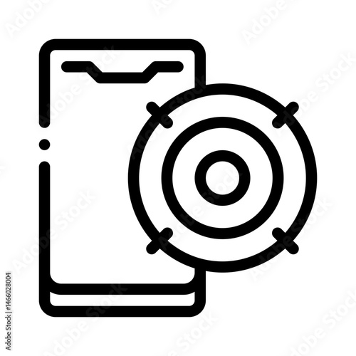 mobile advertising line icon