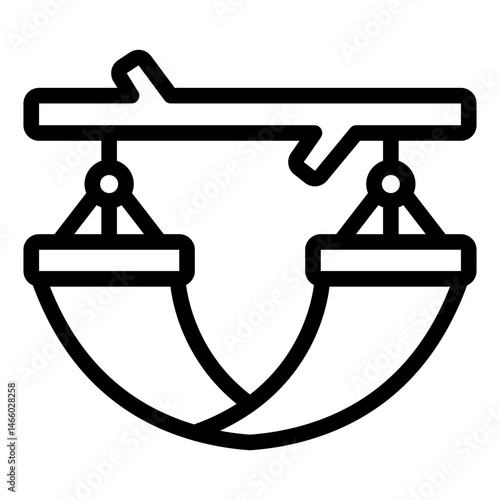 relax swing outline icon for hammock under tree travel